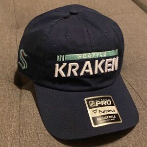 *New* Seattle Kraken NHL Adult Adjustable Hat / Baseball Cap Blue Teal Hockey